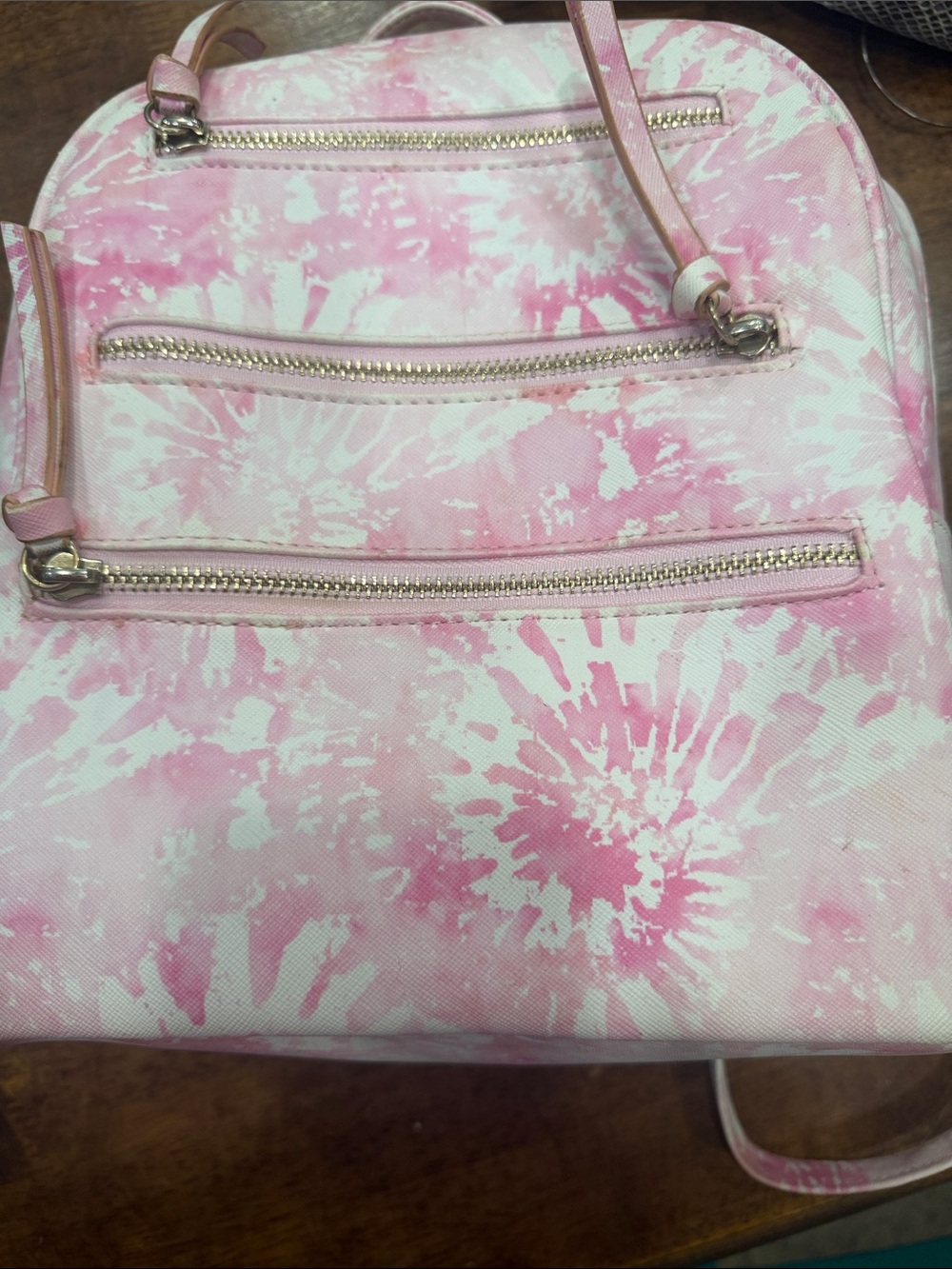 Under One Sky Pink and White Tie-Dye Backpack